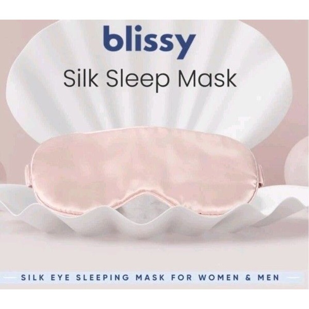 Blissy 100% Mulberry Silk Sleep Mask Pink 22 Momme Luxury Eye Cover NIB NWT